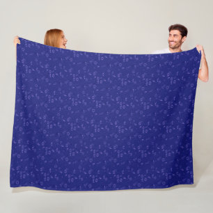 Cobertor De Velo Padrão floral simples retrô azul