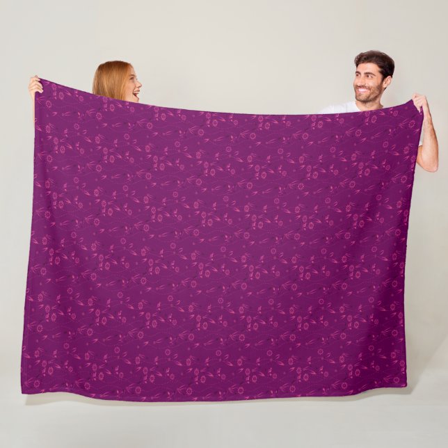 Cobertor De Velo Padrão floral simples retrô burgundy (In Situ)
