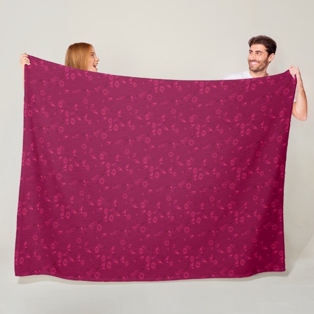 Cobertor De Velo Padrão floral simples retrô vermelho (In Situ)