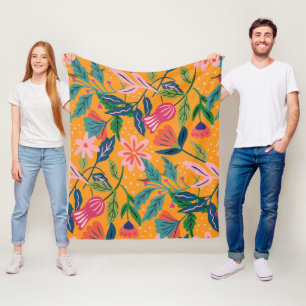 Cobertor De Velo Padrão Floral Tropical Moderno