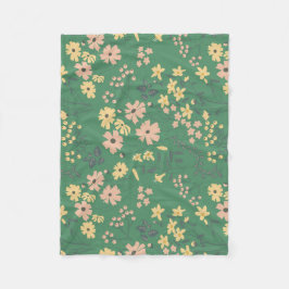 Cobertor De Velo Padrão Floral Verde Boho Moderno