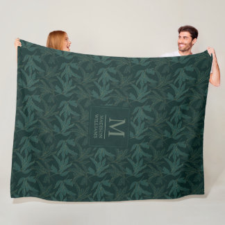 Cobertor De Velo Padrão Floral Verde Floresta Escura Sem Costura de