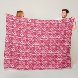 Cobertor De Velo Padrão floral vermelho e branco