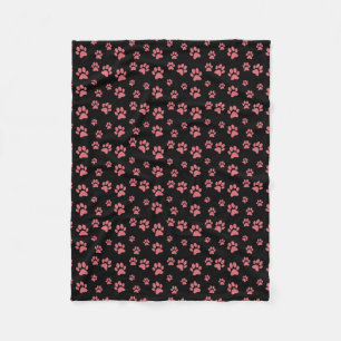 Cobertor De Velo Padrão Fofo de Patas de Gato Rosa