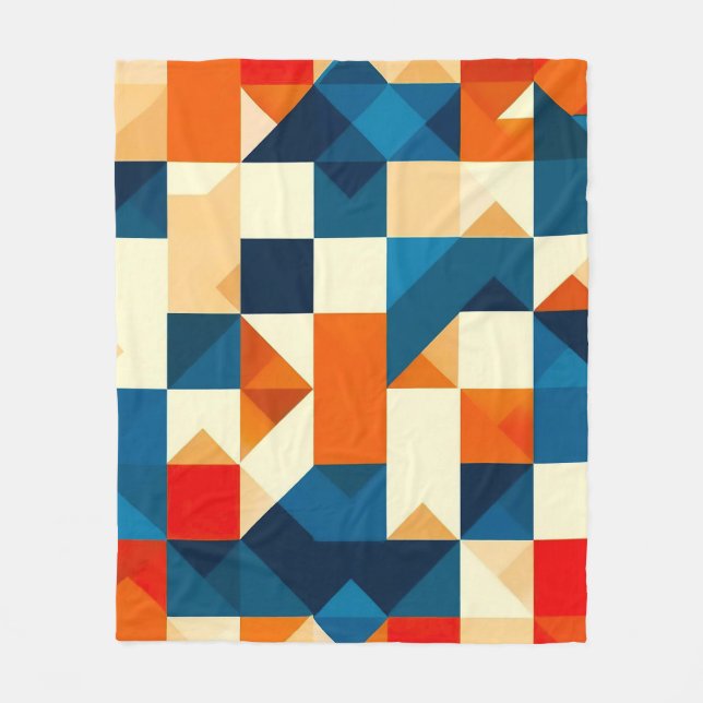 Cobertor De Velo Padrão Geométrico Abstrato (Frente)