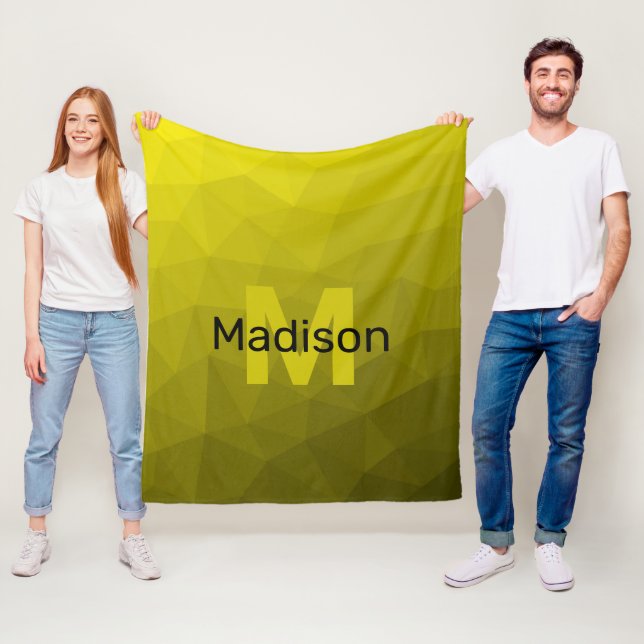 Cobertor De Velo Padrão geométrico amarelo-ombre Monograma (In Situ)