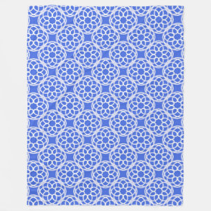 Cobertor De Velo Padrão Geométrico Azul Branco Sem Costura