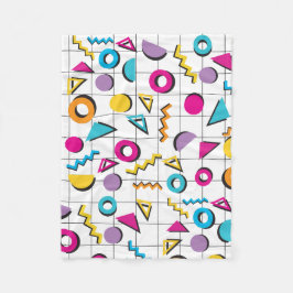 Cobertor De Velo Padrão Geométrico Colorido do anos 80 Oitenta