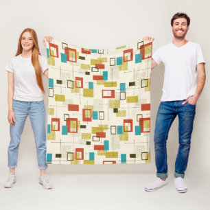 Cobertor De Velo Padrão Geométrico Colorido do Médio do século de r