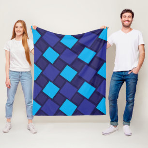 Cobertor De Velo Padrão Geométrico de Diamante Azul