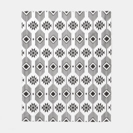 Cobertor De Velo Padrão geométrico de ikat étnico branco e preto