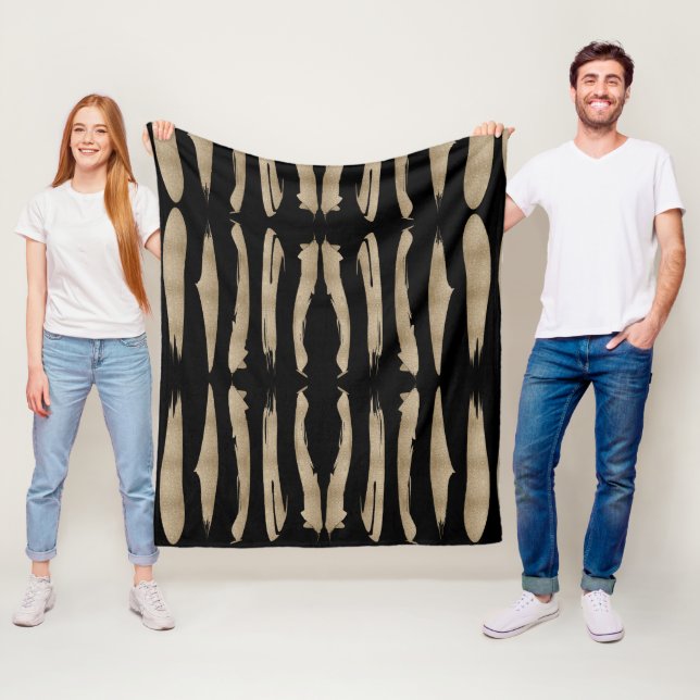 Cobertor De Velo padrão geométrico de pré-disquete, bandas pretas e (In Situ)