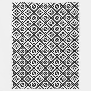 Cobertor De Velo Padrão Geométrico de Sinal Branco Igual em Preto