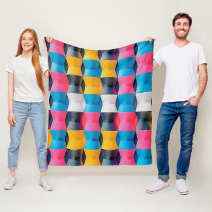 Cobertor De Velo Padrão Geométrico de Vibrante Hourglass 3D