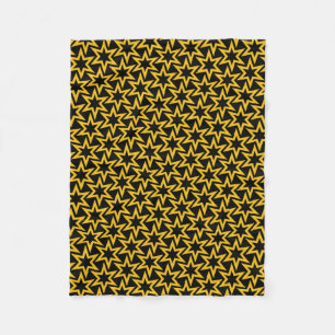 Cobertor De Velo Padrão Geométrico em Preto e Amarelo de Estrela 