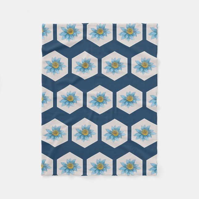 Cobertor De Velo Padrão Geométrico Lily Flower Japonês (Frente)