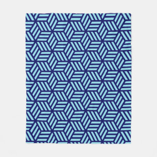 Cobertor De Velo Padrão Geométrico Náutico Azul 3D Boxe