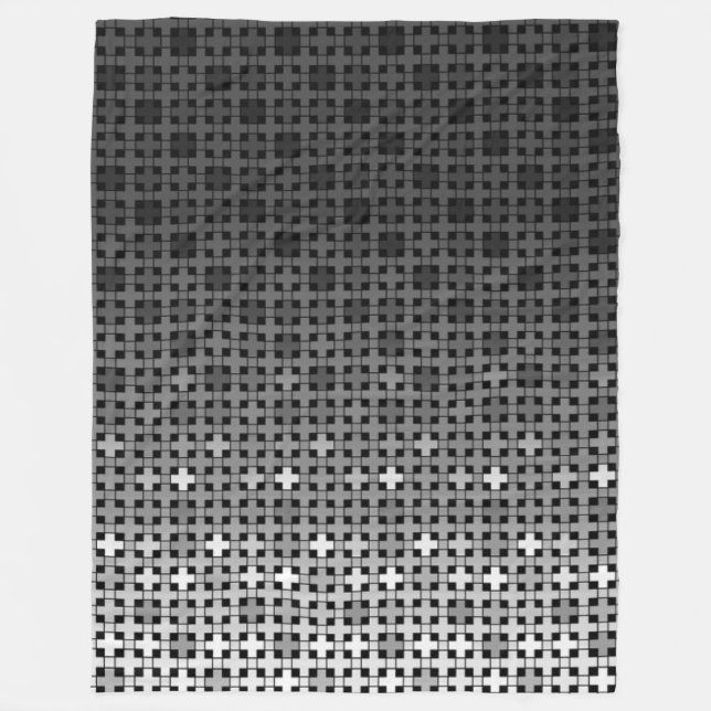 Cobertor De Velo Padrão geométrico preto e branco (Frente)