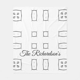 Cobertor De Velo Padrão Geométrico Preto e Branco | Abstrato Minima