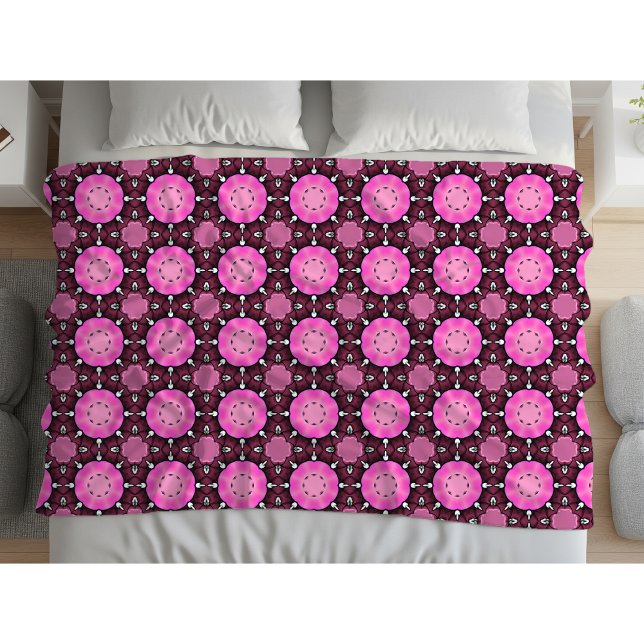 Cobertor De Velo Padrão geométrico vibrante rosa e roxo (Criador carregado)
