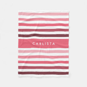 Cobertor De Velo Padrão Grande de Faixa Bonita com Nome no Rosa Br