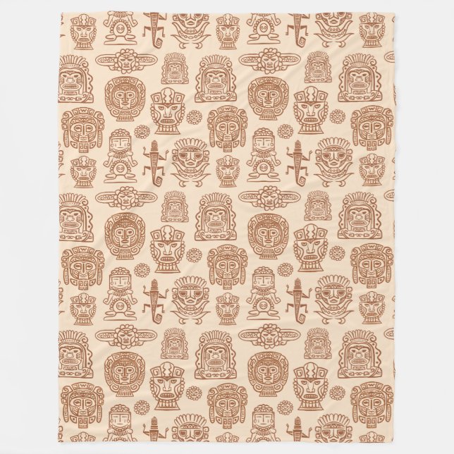 Cobertor De Velo Padrão inspirado no Aztec (Frente)