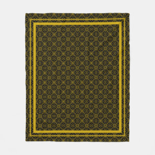 Cobertor De Velo Padrão Japonês Hanabishi Dourado e Preto