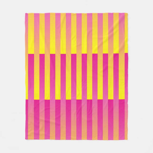 Cobertor De Velo Padrão Laranja Amarelo Cor-de-Rosa Strike (Frente)