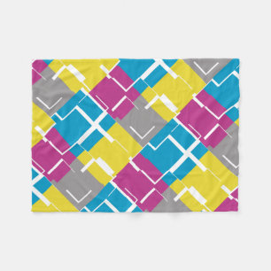 Cobertor De Velo Padrão legal de Cinza Amarelo Azul Roxo