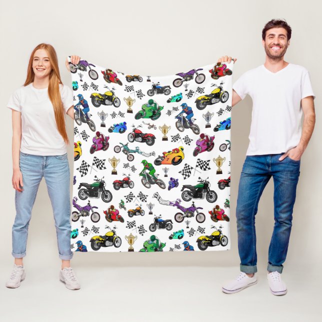 Cobertor De Velo Padrão legal de ilustrações de motocicletas (In Situ)