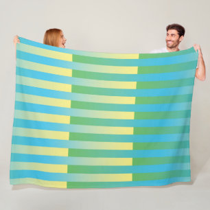 Cobertor De Velo Padrão Listrado Azul Amarelo Verde