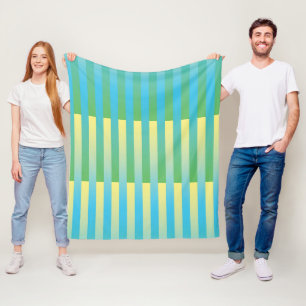 Cobertor De Velo Padrão Listrado Azul Amarelo Verde