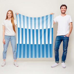 Cobertor De Velo Padrão Listrado Azul Branco