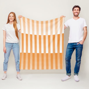 Cobertor De Velo Padrão Listrado Laranja Branco