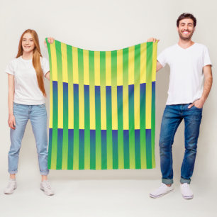 Cobertor De Velo Padrão Listrado Verde Amarelo Azul