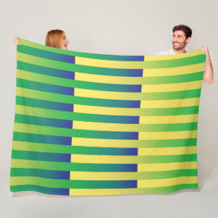 Cobertor De Velo Padrão Listrado Verde Amarelo Azul