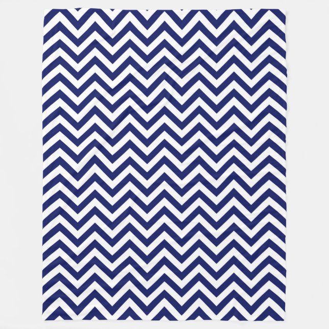 Cobertor De Velo Padrão marinho Azul e Branco Grande Chevron ZigZag (Frente)