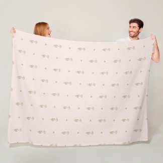 Cobertor De Velo Padrão Minimalista de Flores Silvestres com Pontos