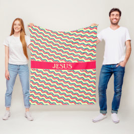 Cobertor De Velo Padrão Mínimo Azul Vermelho Ondas