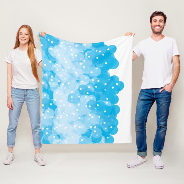 Cobertor De Velo Padrão Moderno de Bolhas Azuis de Bebê (In Situ)