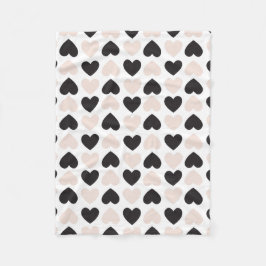 Cobertor De Velo Padrão Moderno de Corações de Amor Preto Rosa