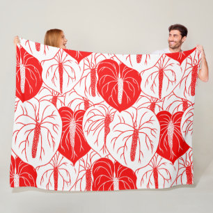 Cobertor De Velo Padrão moderno de impressão de Anthurium havaiano
