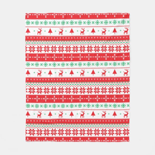 Cobertor De Velo Padrão moderno nórdico de Natal (Frente)