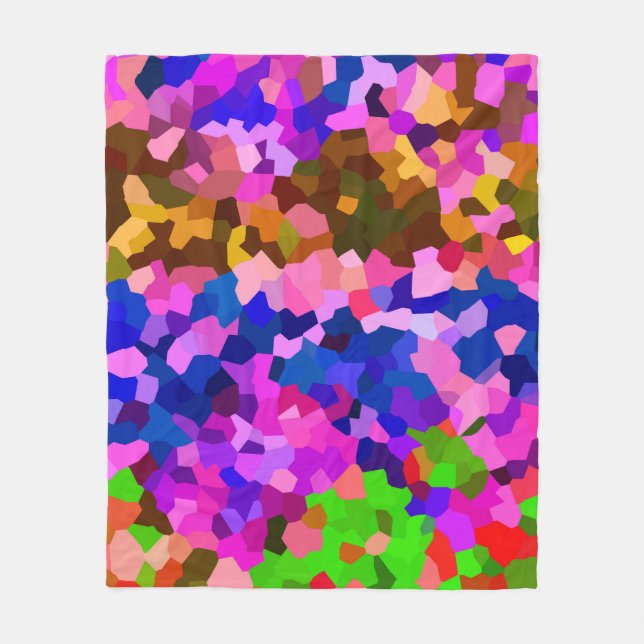 Cobertor De Velo Padrão Mosaico Vibrante Cristalino de abstrato (Frente)