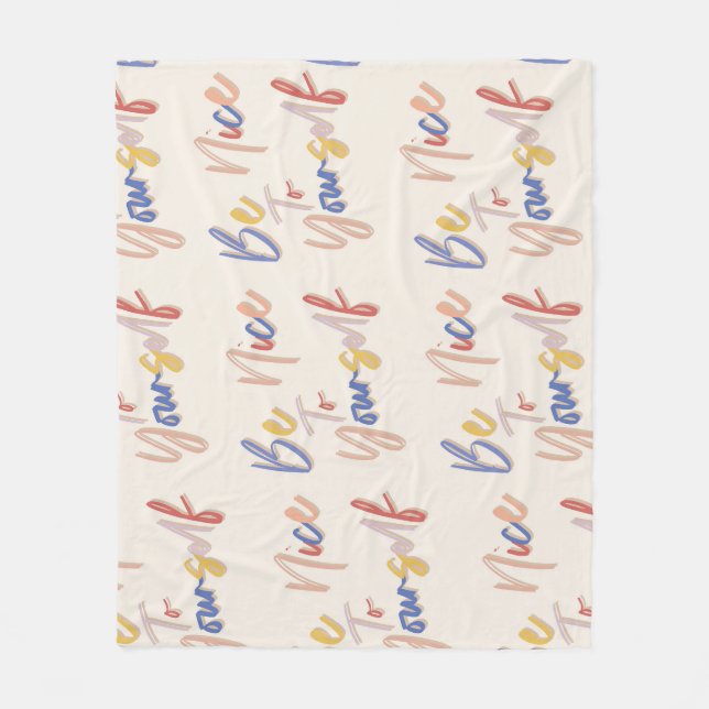 Cobertor De Velo Padrão Motivacional Colorido (Frente)
