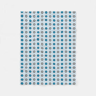Cobertor De Velo Padrão na moda Azul e Bolinhas Prateada