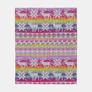 Cobertor De Velo Padrão Nórdico de Natal Colortivo de Inverno