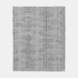 Cobertor De Velo Padrão óptico labiríntico preto branco quadrado