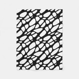 Cobertor De Velo Padrão Orgânico Gótico Preto e Branco