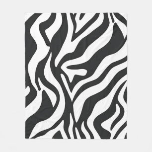 Cobertor De Velo Padrão Ousado de Listras Preto e Branco de Zebra A